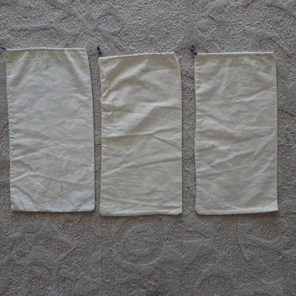 Set of 3 Bally Shoe Purse Dust Bag Drawstring 14”x 7” Beige - Picture 5 of 7